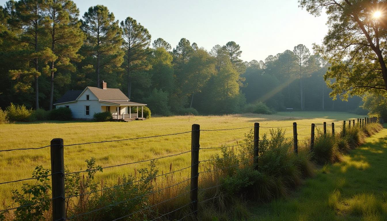 Loblolly pines along the edge of a rural homesite in southwestern Greenwood County