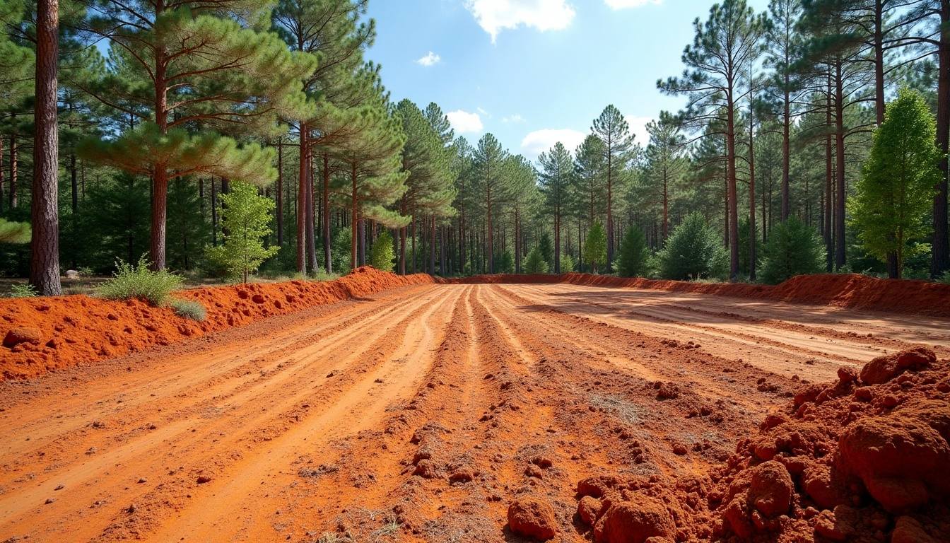 Cleared homesite with mature hardwoods left standing